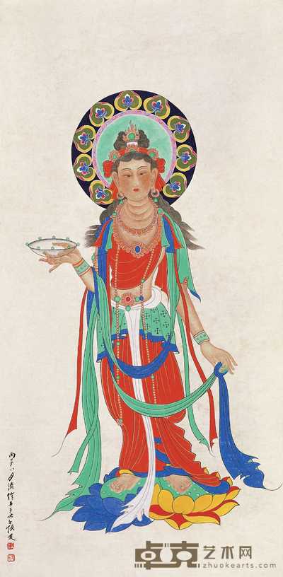 张大千 立佛 立轴 133×65cm